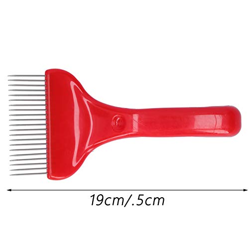 2pcs Honey Uncapping Fork, 21 Teeth Stainless Steel Bee Hive Fork Shovel with Plastic Handle Uncapping Scraper Beekeepers Supplies