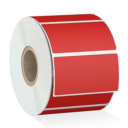 Misofuki 2.25x1.25 1000 Rectangular Red Direct Thermal Labels Roll Compatible with Zebra, Rollo, MUNBYN, Self-Adhesive Direct Thermal Labels - color: R-1-rd