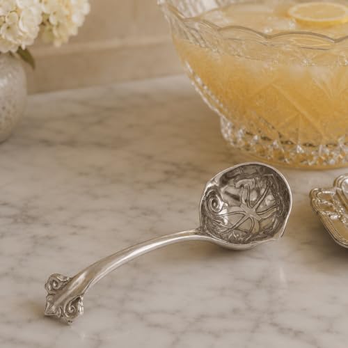 Arthur Court Fleur-De-Lis Serving Ladle - Elegant Aluminum Spoon for Punch and Soup - 12 Inch Long - size: 12 inches Fleur-De-Lis