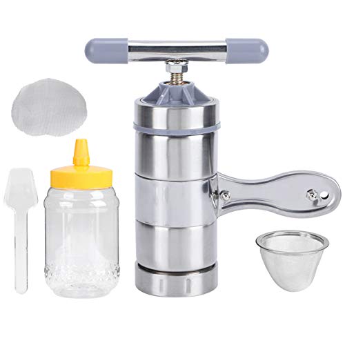 Manual Honey Press Extractor Stainless Steel Beeswax Presser for Beekeeping 650ML Suitable for Beekeepers Easy to Carry Portable Honey Extractor Equipment Including Filter Screen Honey Bottle Spoon