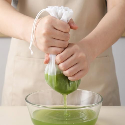 7 Pack Cheese Cloth Bags Reusable Nut Bag Strainer Fine Mesh Nut Milk Bags with Drawstring for Straining Fruit Juice Yogurt Tea Nuts Milk Coffee Cheese Kitchen Goodies (7.7×5.9 In)