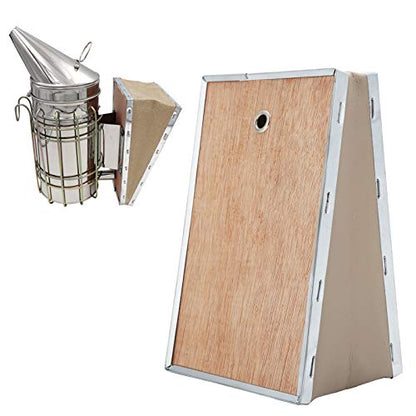Bee Smoker Box, Bee Smoker for Beekeeping Wood Stainless Steel Bee Smoker Box Replacement Parts for Beekeeping Supplies Starter Kit