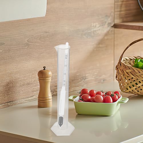 ABOOFAN Dough Hydrometer with Graduated Cylinder Kit, Specific Gravity and Baume Scale Meter for Food Testing, 0-35 Range Plastic Cylinder, Portable Kitchen Hydrometer for Dough and Liquid