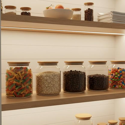 kitchentoolz 1/2 Gallon Mason Jar – 64 oz Wide Mouth Half Gallon Glass Jar with Wooden Lid – 2‑Pack Large Mason Jars for Kitchen Storage, Pantry Organization & Decorative Use