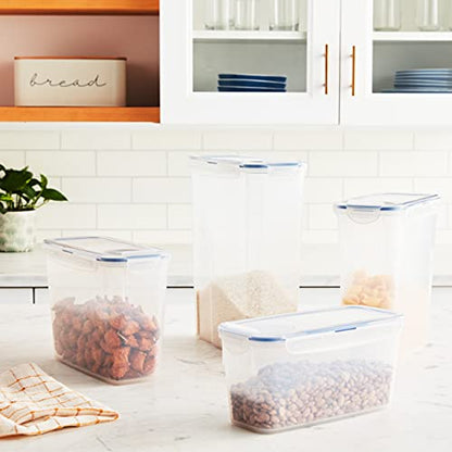 Lock & Lock Easy Essentials Food Storage Bin Set for Pasta, Flour, Sugar/Airtight Container Lids/BPA-Free/Dishwasher Safe, 8 Piece - Clear - size: 8 Piece Set