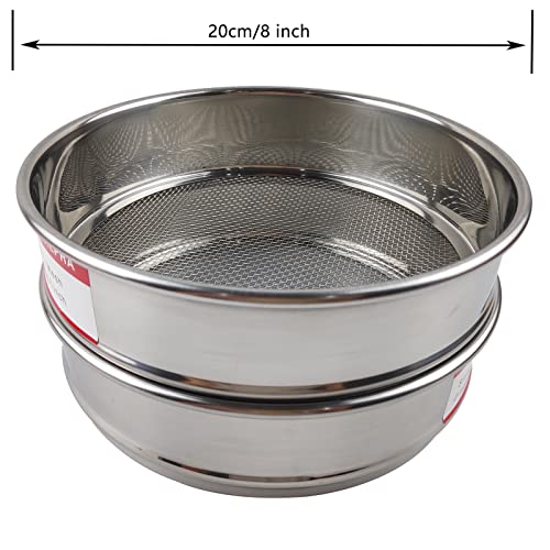 LABALPHA 35 Mesh Lab Sieves, #35 Mesh Test Sieve, 8'' Diameter, 304 Stainless Steel Wire Cloth (0.5mm) - size: 35 mesh (0.5mm)
