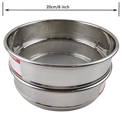 LABALPHA 50 Mesh Lab Sieves, #50 Mesh Test Sieve, 8'' Diameter, 304 Stainless Steel Wire Cloth (0.355mm) - size: 50 mesh (0.355mm)