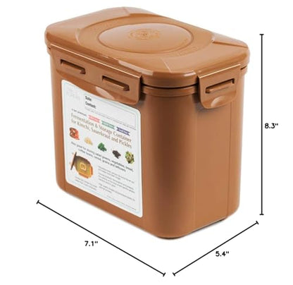 Authentic Crazy Korean Cooking Kimchi Container 0.9 Gal (3.4L) 2 PACK - size: 0.9 Gal (3.4L) 2 PACK