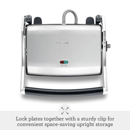 Breville BSG520XL Panini Duo Nonstick Sandwich Maker Press, 2 Slice, Brushed Stainless Steel