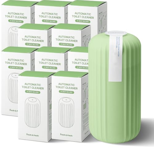 Fresh & Fresh Automatic Toilet Bowl Cleaners (Forest Green) - 10 Bottles(UPTO 2500 FLUSHES/Bottle), Commercial and Residential Toilet Cleaner 3-4 MONTH Lasting Toilet Bowl Cleaner Bottle - color: Bottle (Forest Green), size: 10