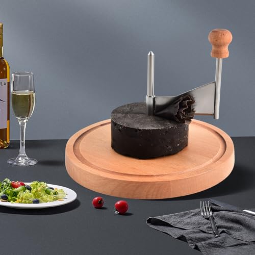 Rust Proof Manual Rotary Cheese Curling Knife - Compatible with Cheese Curler with Wooden, Plastic, Marble Base, Best for Cheese Wheel and Chocolate Shavings and Curls