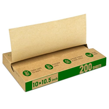 EcoDispose Precut POP UP Deli Paper Sheet Pack of 200, Interfolded Heavy Paper for Food Wrap and Serving (10" x 10-1/2", Kraft） - color: Kraft, size: 10“x10.5”inch