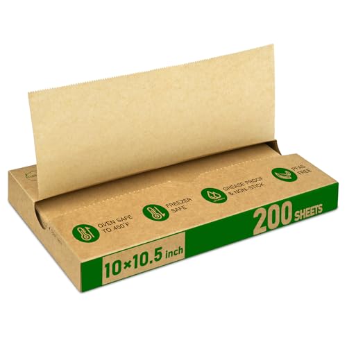 EcoDispose Precut POP UP Deli Paper Sheet Pack of 200, Interfolded Heavy Paper for Food Wrap and Serving (10" x 10-1/2", Kraft） - color: Kraft, size: 10“x10.5”inch