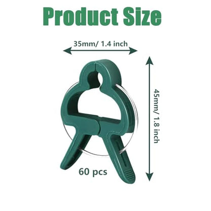 60 Pack Small Plant Clips for Garden,Stainless Steel Spring Tomato Clips for Stakes | Gentle on Stems,Non-Slip Vine Clips for Trellis,Cucumber,Orchid,Rose,Climbing Plants Support,Green - size: Small 60Pcs
