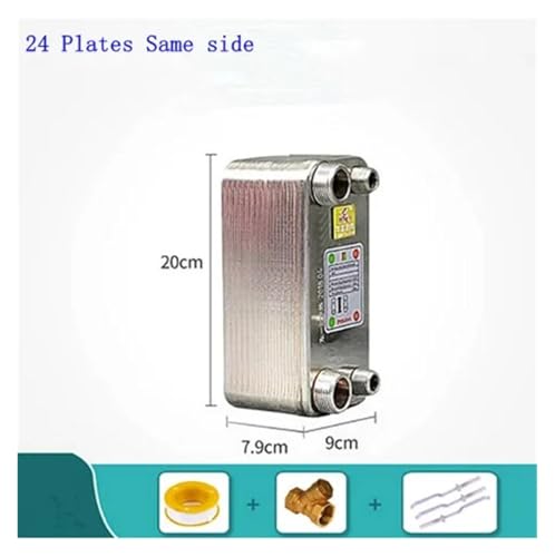 24/32/38 Plates Heat Exchanger Beer Wort Chiller Cooler 304 Stainless Steel 1/2 for Home Hot Water(24 Same Side) - size: 24 Same Side