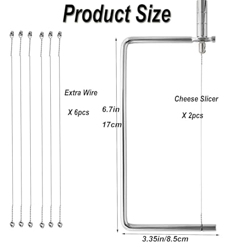 Cheese Cutter Board Accessories Kitchen Knife Marble Block Cheese Slicer Stainless Steel Components DIY for Making Giftable Cheese Cutting Boards with Hardware Cheese Slicer Kit,(2Slicer+8Wires)7in - size: 7in