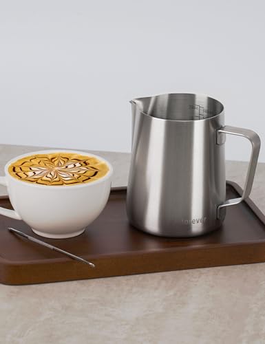 Milk Frothing Pitcher, 20oz Stainless Steel Milk Frother Cup Steaming Pitcher, Cappuccino Espresso Accessories Coffee Bar Barista Tools, Metal Steamer Cup Milk Jug with Latte Art Pen, Matte Steel - color: A Silver Matte, size: 20 Ounces