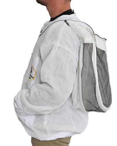 Ventilated Bee Jacket for Men and Women with Gloves and Detachable Fencing Veil, 3-Layer Beekeeping Jacket, YKK Brass Zippers (2XL) - size: 2XL