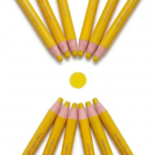 12-Pack China Markers Grease Pencils - Professional Peel-Off Wax Pencils for Marking on Glass, Metal, Wood, and Plastic (Yellow 12p) - color: Yellow 12p