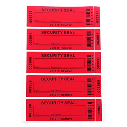 Security Warranty Void Stickers 100% Total Transfer Tamper Evident Proof Labels Triple Serial Numbers Seal Sticker Large 35x120 mm(50PCS,red) - style: red 50