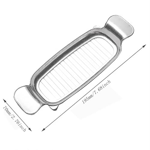 Stainless Steel Block Cheese Slicer Butter Cutter 6.5x2x19.5cm Multi Functional Sausage Ham and Egg Divider