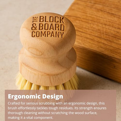 The Block & Board Company Specialist Board Cutting Board Scrub Brush Food Grade Cleaning Brush | For Wood, Stone, Butcher Block, Countertop & Utensils - size: 0.4"L x 3.9"W