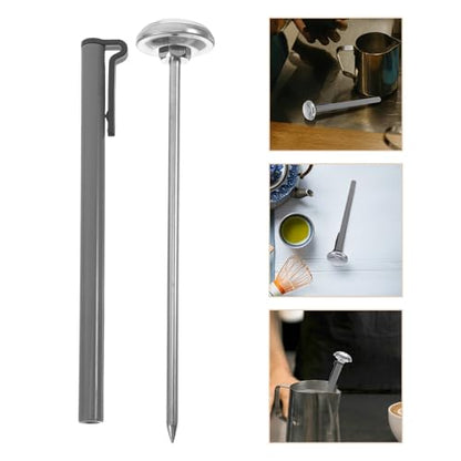 Healifty Stainless Steel Food Probe Thermometer for Meat and Chicken Cooking, Instant-Read Temperature Gauge for Coffee, Milk, and Baking, Gray Kitchen Thermometer Probe