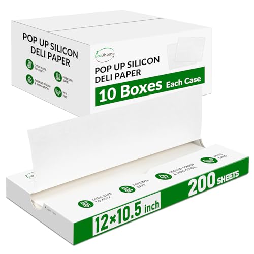 EcoDispose 2000 Count 12" x 10-1/2" Precut Pop Up Deli Paper Sheets, Interfolded Heavy Duty Oil-Resistant White Paper for Bakery, Food Wrap, Serving, Oven, Air Fryer & Microwave - color: White, size: 12"x10.5"inch