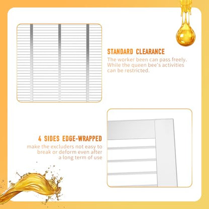 4Pcs Metal Queen Excluder,Queen Bee Frame,Metal Queen Bee Excluder,Queen Excluder 10 Frame,Beekeeping Equipment Metal,Beekeeping Tools Beekeeping Supplies