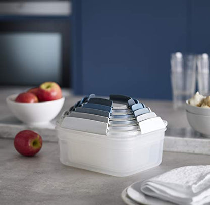 Joseph Joseph Nest Lock Plastic BPA Free Food Storage Container Set with Lockable Airtight Leakproof Lids, 10-Piece, Sky - color: Blue, size: Rectangular, style: 10pc