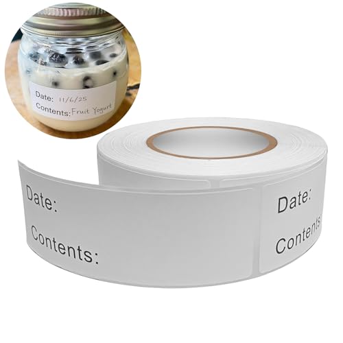 320Pcs Removable Freezer Labels, 1 x 3 in Food Labels to Write on Food Storage Stickers Date Label, Waterproof Oil Resistant Canning Jar Labels Freezer Paper Label, Clean Leaves No Residue - color: White, 1'' X 3''