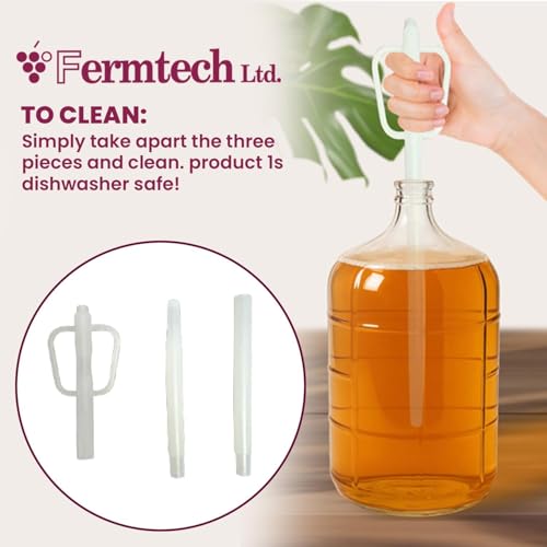 Fermtech Hydrometer Kit with 19” Wine Thief Sampler – Triple Scale Glass Hydrometer for ABV, Brix & Gravity Testing, Plastic Sampling Tool for 1 Gallon Jugs/Carboys, Wine & Beer Home Brewing Set