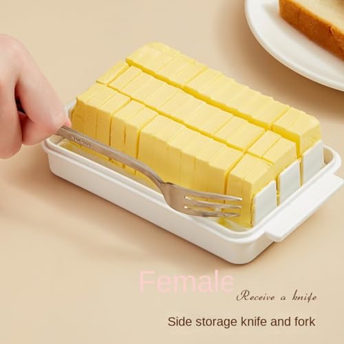 Japanese style cheese cutting and preservation box with lid, rectangular cheese slice storage box, butter slitting refrigeration box, uniform slicing design, transparent dustproof refrigerator storage