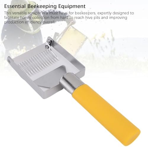 Luqeeg Adjustable Honey Uncapping Fork, Stainless Steel Honey Extraction Scraper Plastic Handle Beekeeping Tool with Comfortable Grip for Beekeepers