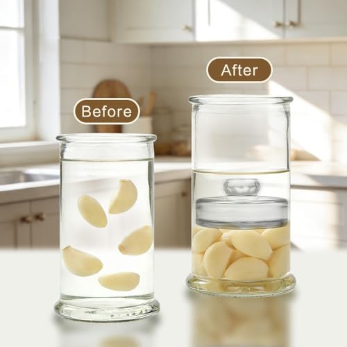 4 Pack Fermentation Glass Weights with Handle for Large Wide Mouth Mason Jars, Dishwasher Safe