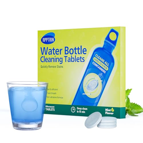 Water Bottle Cleaning Tablets, 36 Pack Bottle Clean Tablet Hydration Bladder Cleansing Tablets for All Plastics and Glass Drinking Containers - size: 1 Count (Pack of 36)