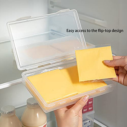 2 Pack - Cheese Storage Containers with lids airtight, Keeps Cheese Fresh and Delicious Cheese Box for Fridge