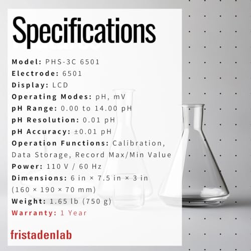 Fristaden Lab Benchtop pH Meter | USA Company | (Upgraded Glass Lab Electrode - 6501) - size: Upgraded Glass Lab Electrode - 6501