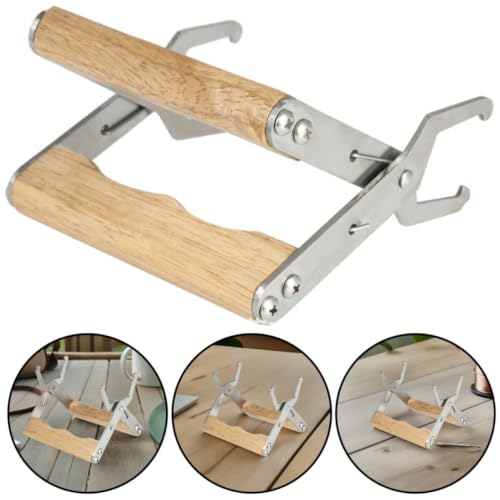 VICASKY 3pcs Bee Frame Holder Beekeeping Tools with Wooden Handle and Stainless Steel Clamp for Stable and Secure Frame Holding, Minimizing Disturbance, for Inspection and Honey Harvesting
