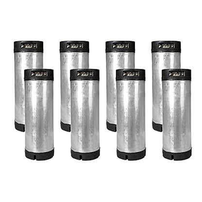 Eight Pack Reconditioned 5 Gallon Ball Lock Dual Handle Kegs with Free O-Ring Kit