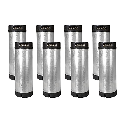 Eight Pack Reconditioned 5 Gallon Ball Lock Dual Handle Kegs with Free O-Ring Kit