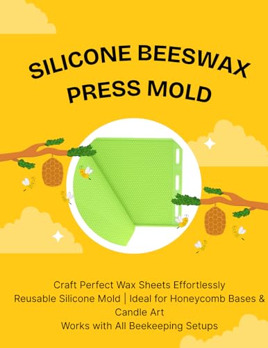 Silicone Beeswax Sheet Mold Press for Foundation Reusable Non-Stick Bee Wax Sheet Mold for Candle Making and Beekeeping Tools (2-Pack)