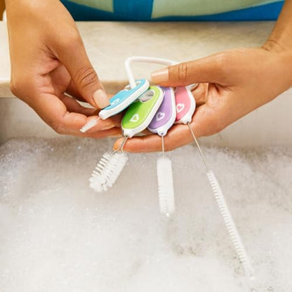 Munchkin® Details™ Bottle and Cup Cleaning Brush 4 Piece Set with Key Ring - size: 4 Piece Set