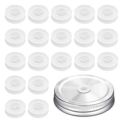20 Pcs Silicone Straw Hole Cover Mason Jar Lid Straw Hole Hrommets Cross Drink Mug Lids Straw Stopper Plug Silicone Mason Jar Lids Plug 0.7inch Diameter - color: A