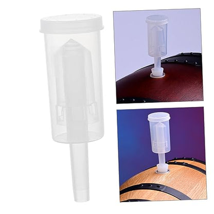 OUNONA 2pcs 3-Piece Plastic One-Way Valves for Brewed Wine Fermentation Check Valve Lids Kit for Home Brewing Supplies