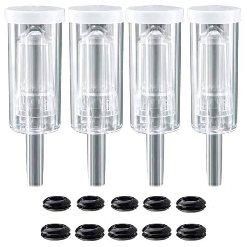3 Piece Airlock 4 Pack with Grommets for Brewing Wine Making Kimchi Airlocks for Fermenting Carboy Mason Jar Wine Bucket - style: 4 Airlock+10 Grommets