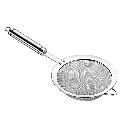 Stainless Steel Fine Mesh Strainers for Kitchen, Colander-Skimmer with Handle, Sieve Sifters for Food, Tea, Rice, Oil, Noodles, Fruits, Vegetable 4.73 inch - size: 4.73 inch