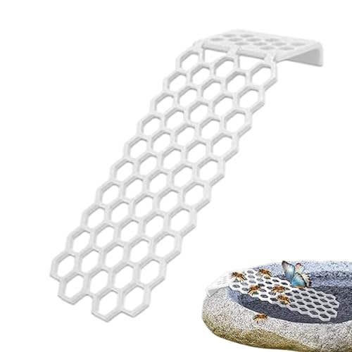Floating Bee Ladder Beehive-Shaped Butterfly Waterer | Honey Bee Watering Station for Garden Lawn Yard Patio Balcony Porch Pathway Pond - color: White