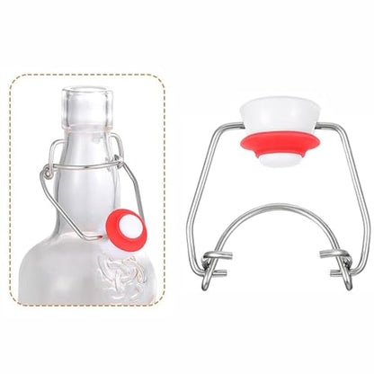 TopHomer 3 Pcs Swing Top Glass Bottle Caps Airtight Flip Top Replacement Caps with Silicone Gasket for Beer, Soda, Home Brew and Other Liquids