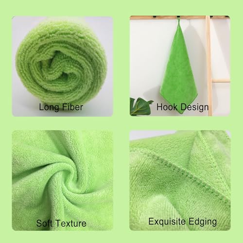 Ultra Absorbent 400 GSM Microfiber Cleaning Cloths, Thick Lint Free Reusable Towels for Kitchen, Glass, Car Detailing, Appliances & Household Cleaning, 12 Pack 12"x12" Green - color: Green